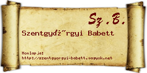 Szentgyörgyi Babett névjegykártya